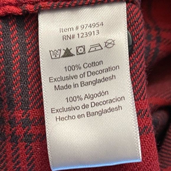 Jachs Button Up Shirt - Red/Gray Plaid. Mens: Large. - Picture 7 of 7